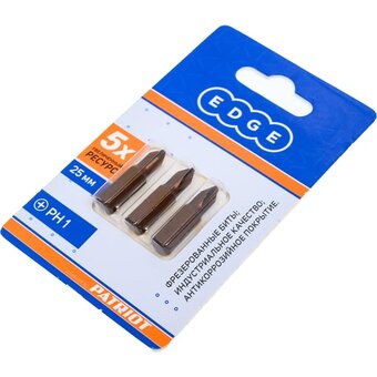  Бита EDGE by PATRIOT 818010008 PH1 длина 25мм, 3шт в блистере 