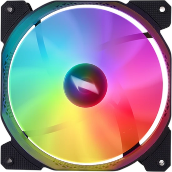  Вентилятор 1STPLAYER F1-Plus Black (F1-Plus-BK-3P) / 140mm FRGB 3pin 12V 900rpm 46.69cfm 21dBA / Bulk 