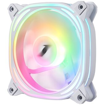  Вентилятор 1STPLAYER FB7 White (FB7-WH) / 120mm ARGB 3pin 5V PWM 4pin 12V 600-1800rpm 45.12cfm 47.2dBA / BULK 