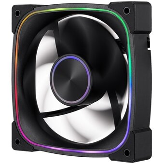  Вентилятор 1STPLAYER FN7 Black (FN7-BK) / 120mm ARGB 3pin 5V PWM 4pin 12V 600-1800rpm 39.4cfm 28.95dBA / Bulk 