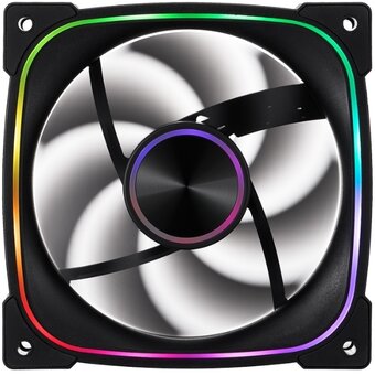  Вентилятор 1STPLAYER FN7 Black (FN7-BK) / 120mm ARGB 3pin 5V PWM 4pin 12V 600-1800rpm 39.4cfm 28.95dBA / Bulk 