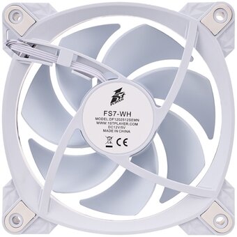  Вентилятор 1STPLAYER FS7 White (FS7-WH) / 120mm ARGB 3pin 5V PWM 4pin 12V 600-800rpm 47.65cfm 32.2dBA / Bulk 