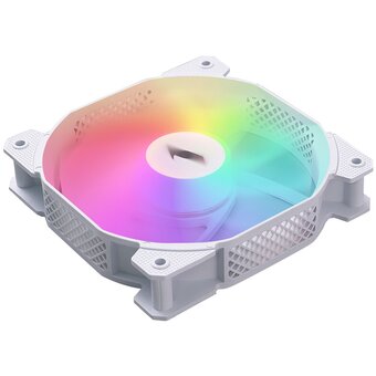  Вентилятор 1STPLAYER F7R White (F7R-WH) / 120mm Reverse ARGB 3pin 5V PWM 4pin 12V 600-1800rpm 56.34cfm 36.99dBA / Bulk 