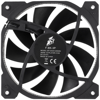 Вентилятор 1STPLAYER F Black (F-BK-3P) / 120mm 3pin 12V 1100rpm 35.00cfm 23.00dBA / Bulk 