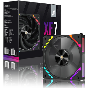  Комплект вентиляторов (3 шт.) 1STPLAYER XF7 Black (XF7-BK-3IN1) / 120mm ARGB 3pin 5V PWM 4pin 12V 600-2000rpm 56.8cfm 33.12dBA 
