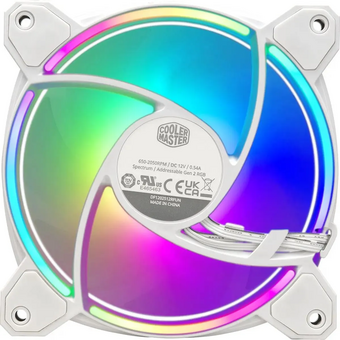  Вентилятор Cooler Master MasterFan MF120 Halo2 (mfl-b2dw-21np2-r2) 120мм, 4-pin, 2050об/мин, 27 дБ, ARGB, белый, Ret 