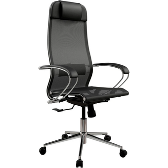  Кресло Метта ErgoLife Set 4 (Z316738977) черный сиденье черный сетка с подголов. крестов. металл хром 