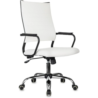  Кресло руководителя Бюрократ CH Balance SL W-PU L Line белый экокожа крестов. металл хром 