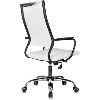  Кресло руководителя Бюрократ CH Balance SL W-PU L Line белый экокожа крестов. металл хром 