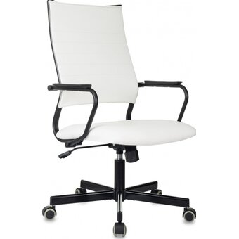  Кресло руководителя Бюрократ CH Balance W-PU белый экокожа крестов. металл черный 