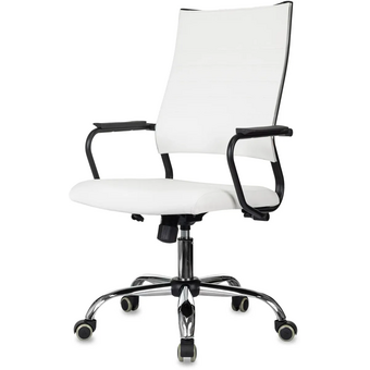  Кресло руководителя Бюрократ CH Balance SL W-PU L Line белый экокожа крестов. металл хром 