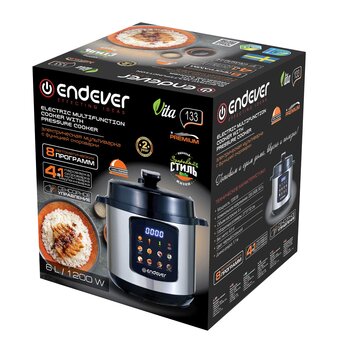  Скороварка-мультиварка Endever Vita-133 черный/стальной 