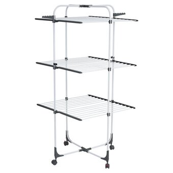  Сушилка для белья Laima Home 700472 High-Rise раскладная 3 уровня, 30 метров, на колесах 