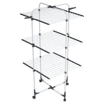  Сушилка для белья Laima Home 700472 High-Rise раскладная 3 уровня, 30 метров, на колесах 