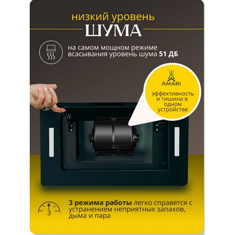  Вытяжка Amari Polo 52 black MGS 