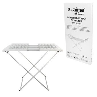  Сушилка для белья Laima Home 700978 напольная, электрическая, раскладная, алюминиевая, три зоны сушки, нагрев 60°С 
