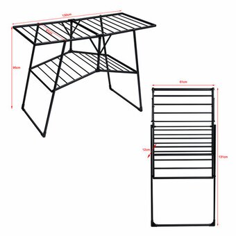  Сушилка для белья Laima Home 700475 Quatro Black раскладная 4 зоны, 2 уровня, 22 метра 