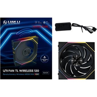  Вентилятор Lian-Li Uni Fan TL Wireless 120 Reverse ARGB (G99.12RTL1W1B.R0) 120х124x28 черный 4-pin 34дБ Ret 