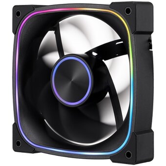  Вентилятор 1STPLAYER FN7R Black (FN7R-BK) / 120mm ARGB 3pin 5V PWM 4pin 12V 600-1800rpm 38.39cfm 31.28dBA / Bulk 