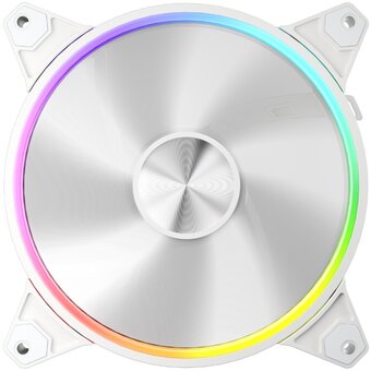  Вентилятор 1STPLAYER FO7-14 White (FO7-14-WH) / 140mm ARGB 3pin 5V PWM 4pin 12V 700-1800rpm 76.25cfm 36.64dBA / Bulk 