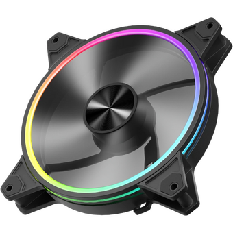  Вентилятор 1STPLAYER FO7-14 Black (FO7-14-BK) / 140mm ARGB 3pin 5V PWM 4pin 12V 700-1800rpm 76.25cfm 36.64dBA / Bulk 