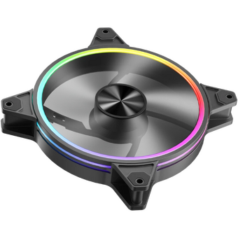  Вентилятор 1STPLAYER FO7R-14 Black (FO7R-14-BK) / 140mm Reverse ARGB 3pin 5V PWM 4pin 12V 700-1800rpm 76.25cfm 36.64dBA / Bulk 