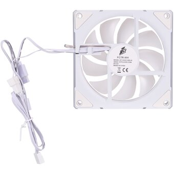  Вентилятор 1STPLAYER FC7R White (FC7R-WH) / 120mm Reverse ARGB 3pin 5V PWM 4pin 12V 600-1800rpm 47.65cfm 32.2dBA / Bulk 