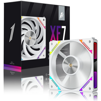  Комплект вентиляторов (3 шт.) 1STPLAYER XF7 White (XF7-WH-3IN1) / 120mm ARGB 3pin 5V PWM 4pin 12V 600-2000rpm 56.8cfm 33.12dBA 