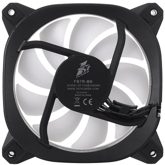  Вентилятор 1STPLAYER FB7R Black (FB7R-BK) / 120mm ARGB 3pin 5V PWM 4pin 12V 600-1800rpm 37.65cfm 38.67dBA / Bulk 