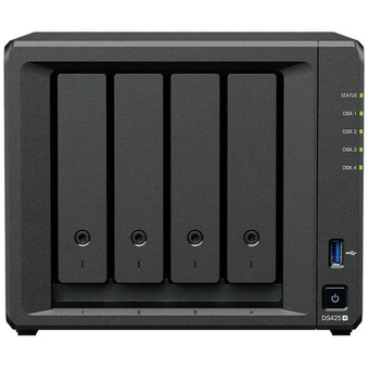  Сетевое хранилище Synology DS425+ (4x2.5"/3.5" SATA, Intel Celeron J4125/4x2GHz, 2GB DDR4, 1x2,5 Гбит/с, 1x1 Гбит/с) 