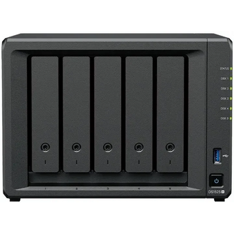  Сетевое хранилище Synology DS1525+ (5x2.5"/3.5" SATA, 2хM.2 2280 NVMe SSD, Ryzen V1500B-2.2GHz, 8GB DDR4, 2x2,5 Гбит/с) 