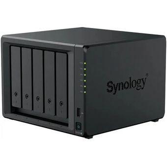  Сетевое хранилище Synology DS1525+ (5x2.5"/3.5" SATA, 2хM.2 2280 NVMe SSD, Ryzen V1500B-2.2GHz, 8GB DDR4, 2x2,5 Гбит/с) 