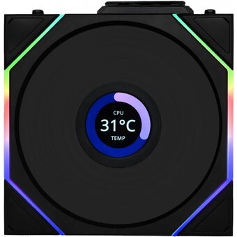  Комплект вентиляторов (3шт.) Lian Li Uni Fan TL Wireless LCD 120 (G99.12TLLCD1W3B.R0)/12TLLCD1W3B Black/120x124x28мм (PWM, ARGB, 1900 об/мин (Max.)) 