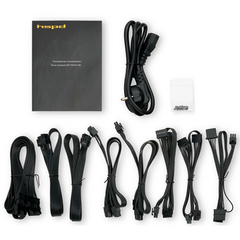  Блок питания HSPD HST-750GF-BK 750W 80+ Gold (ATX, 2.52, Full modular, 1x24(20+4)pin 600mm, 2xCPU 8(4+4)pin 700mm, 2xPCIe*2 8(6+2)pin 