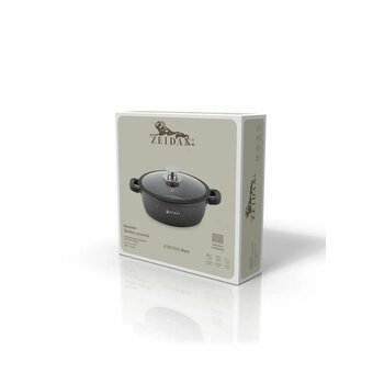 Жаровня ZEIDAN Z-501039 6,6л с крышкой Black 