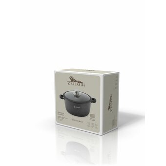 Кастрюля ZEIDAN Z-501035 5,0л с крышкой Black 