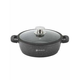  Жаровня ZEIDAN Z-501039 6,6л с крышкой Black 