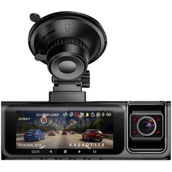  Видеорегистратор TrendVision Phantom 3CH GPS черный 1440x2560 1440p 170гр. SA230D 