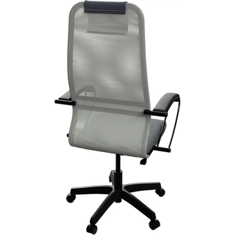  Кресло Метта SU-B-8 (Z3F2.12.1.222) светло-серый сиденье светло-серый сетка с подголов. крестов. металл хром 