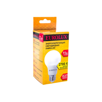  Лампа Eurolux LL-E-A60-11W-230-2,7K-E27 
