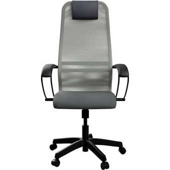  Кресло Метта SU-B-8 (Z3F2.12.1.222) светло-серый сиденье светло-серый сетка с подголов. крестов. металл хром 