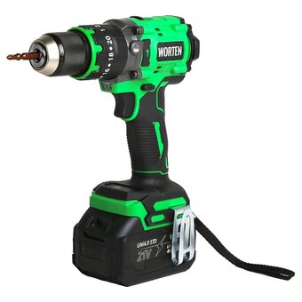  Дрель-шуруповерт WORTEN КА-90000703 ударная 2х4.0Ач+ЗУ 