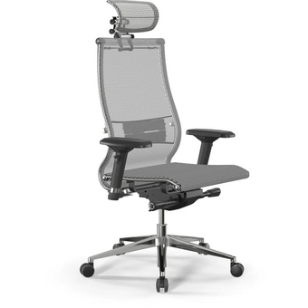  Кресло Метта Samurai S-3 (Z18.3.15.109) белый сиденье белый сетка с подголов. крестов. металл хром 