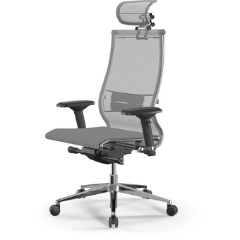  Кресло Метта Samurai S-3 (Z18.3.15.109) белый сиденье белый сетка с подголов. крестов. металл хром 