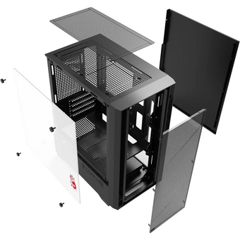  Корпус BLOODY CC-124 (cc-124-bk), mATX, Mini-Tower, без БП, черный 