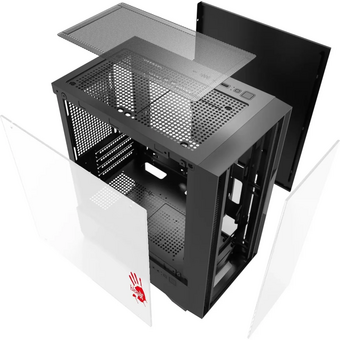  Корпус BLOODY CC-123 (cc-123-bk), mATX, Mini-Tower, без БП, черный 