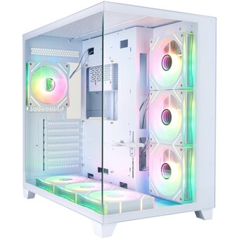  Корпус 1STPLAYER Megaview MV8-TP ARGB White (MV8-TP-WH-6FC7R-W-1FC7-W-HUB2)/ ATX / 7x120mm ARGB fans hub 