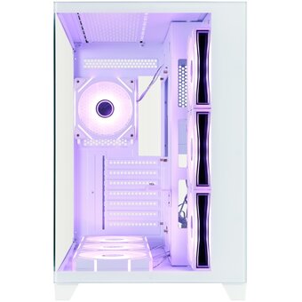  Корпус 1STPLAYER Megaview MV8-TP ARGB White (MV8-TP-WH-6FC7R-W-1FC7-W-HUB2)/ ATX / 7x120mm ARGB fans hub 