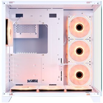  Корпус 1STPLAYER Megaview MV8-TP ARGB White (MV8-TP-WH-6FC7R-W-1FC7-W-HUB2)/ ATX / 7x120mm ARGB fans hub 