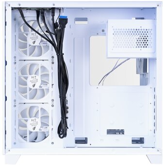  Корпус 1STPLAYER Megaview MV8-TP ARGB White (MV8-TP-WH-6FC7R-W-1FC7-W-HUB2)/ ATX / 7x120mm ARGB fans hub 